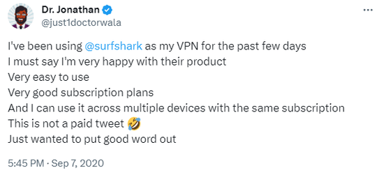Отзывы о Surfshark VPN